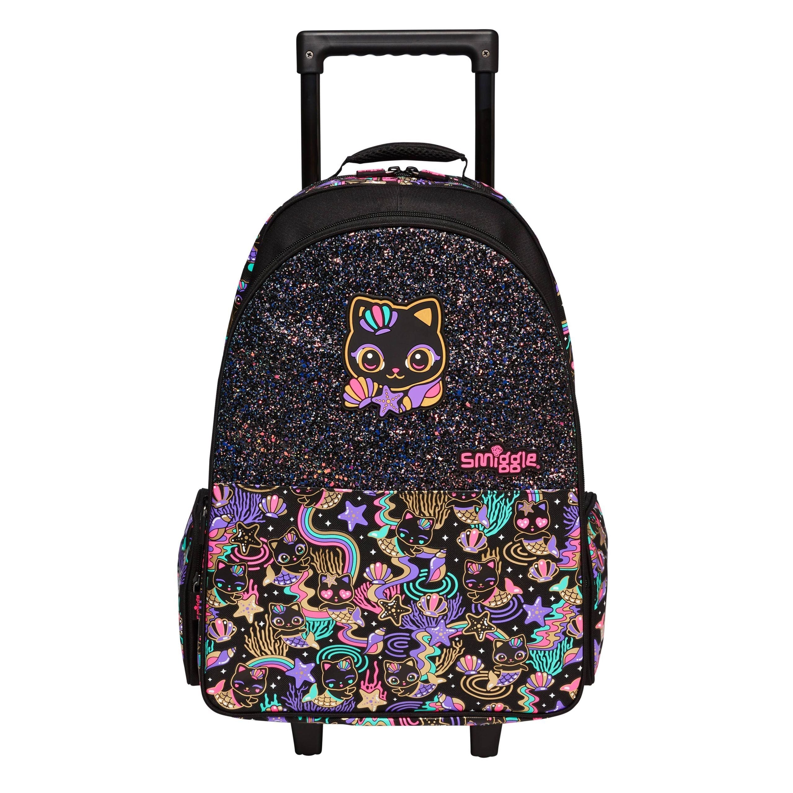 Smiggle - हे देयर रोशनीदार पहियों वाला खींचने वाला स्कूल और यात्रा बैग
