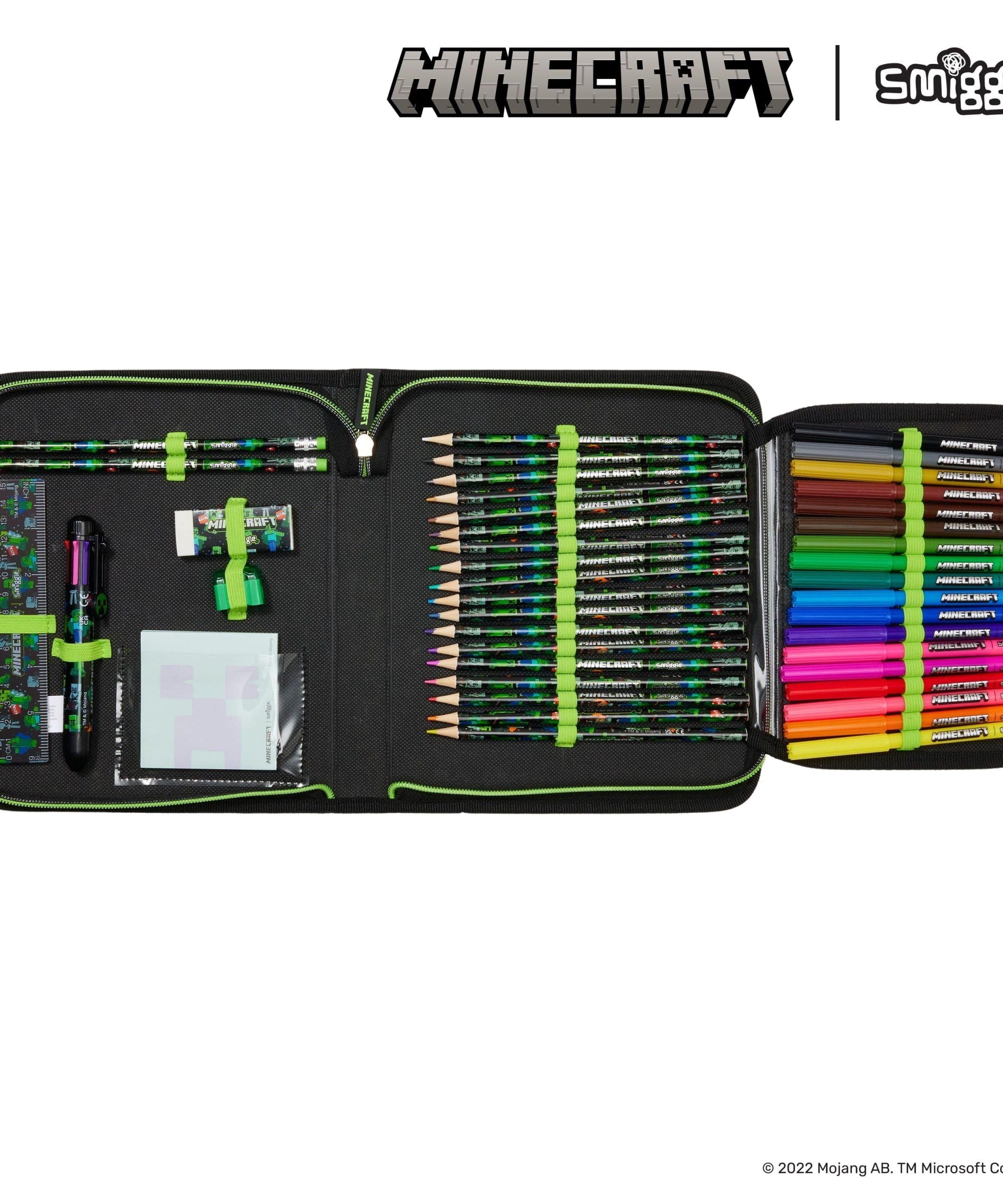 Smiggle - Minecraft स्टेशनरी सेट और पेंसिल बॉक्स