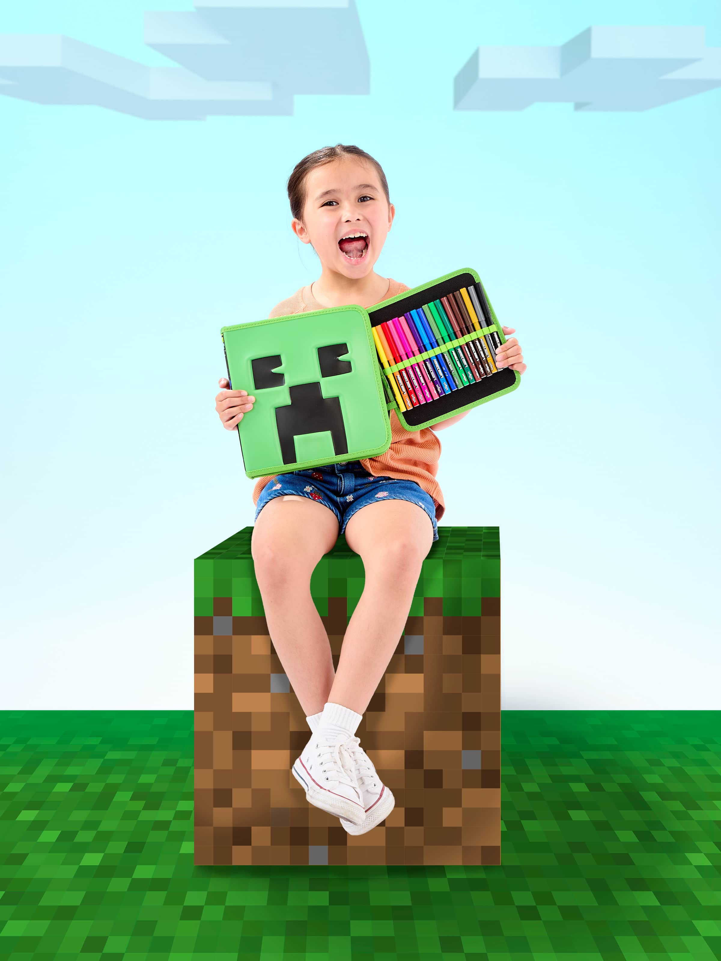 Smiggle - Minecraft स्टेशनरी सेट और पेंसिल बॉक्स