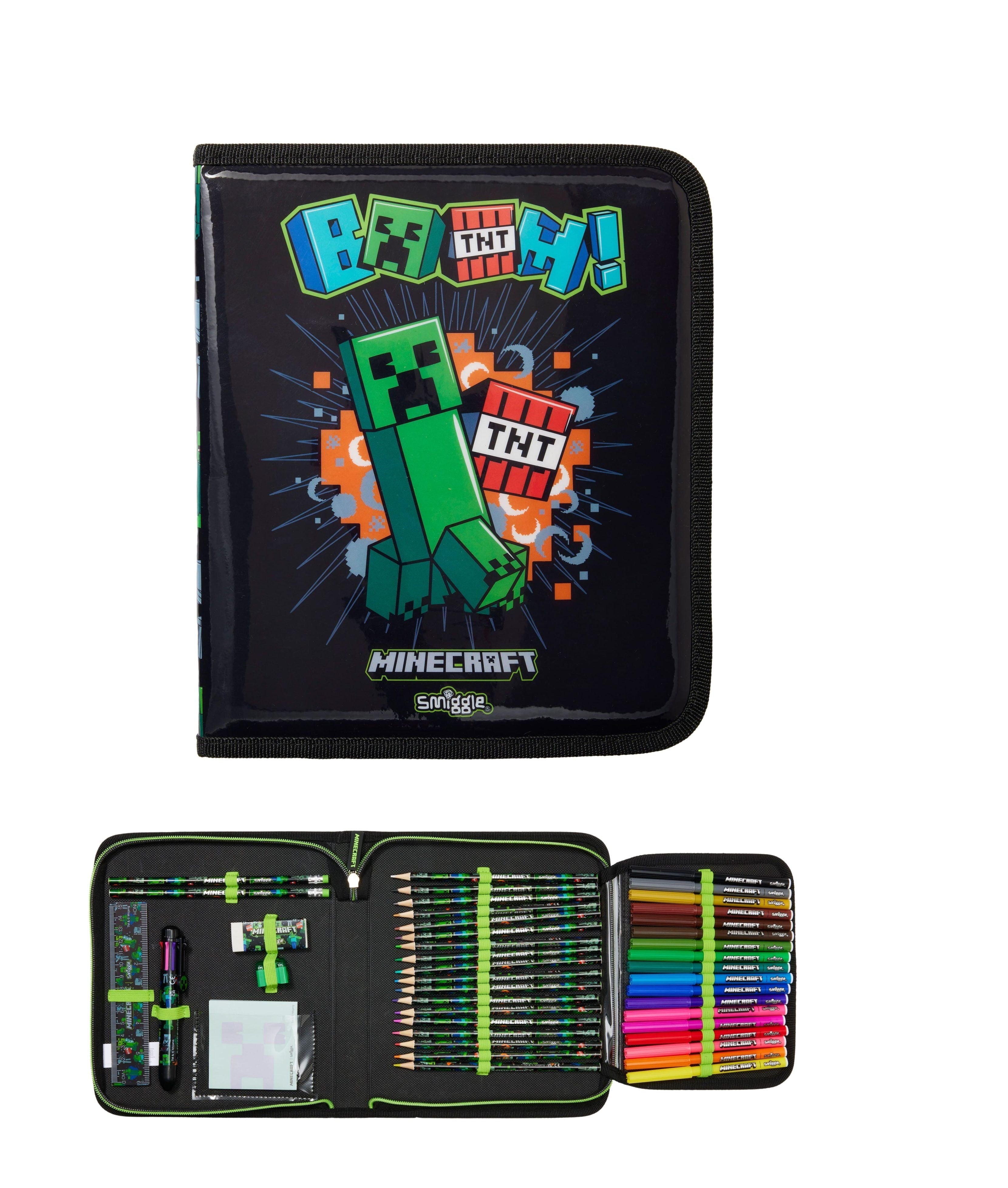 Smiggle - Minecraft स्टेशनरी सेट और पेंसिल बॉक्स