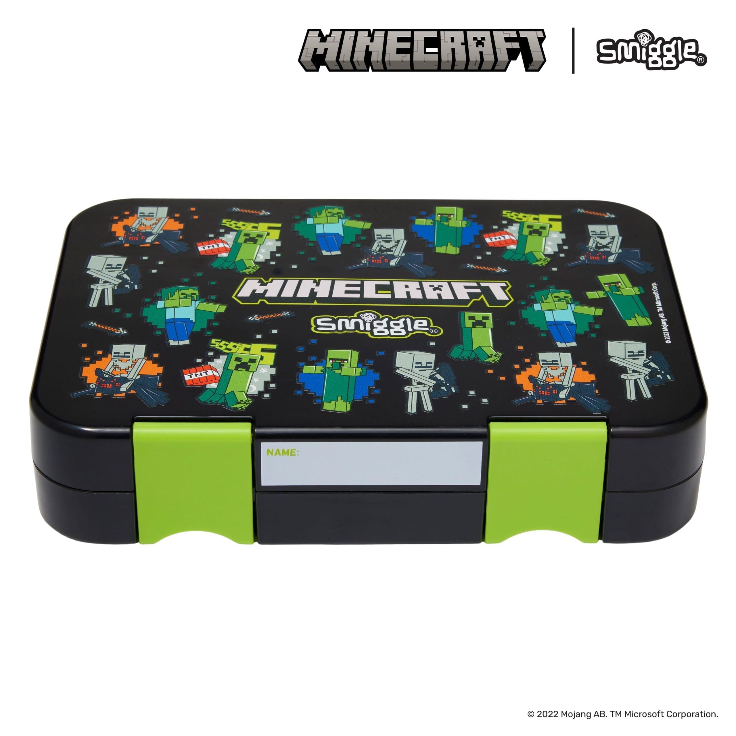 Smiggle - Minecraft मध्यम आकार का बेंटो लंच बॉक्स