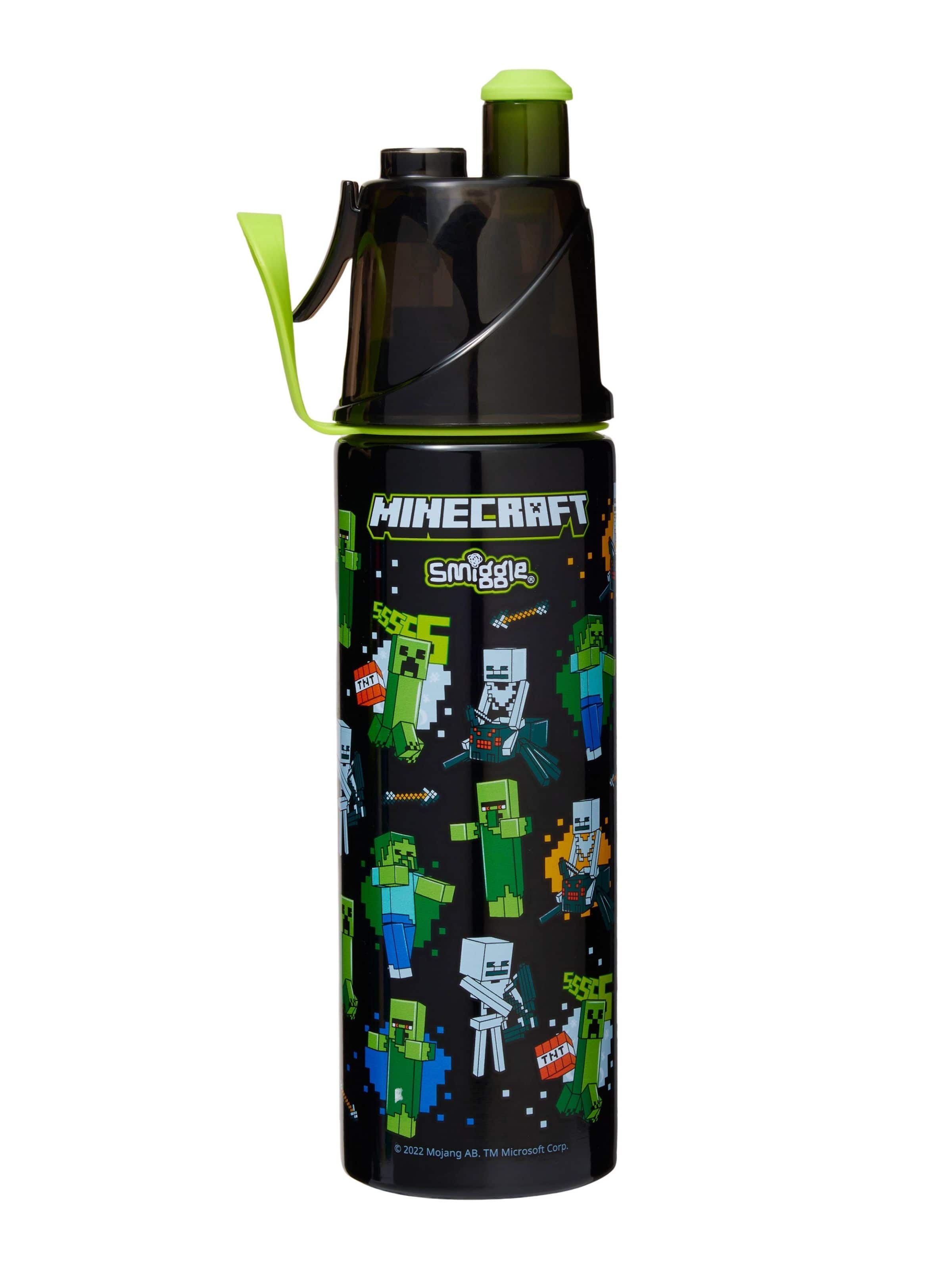 Smiggle - Minecraft पानी स्प्रे वाला 500ML स्टील की बोतल