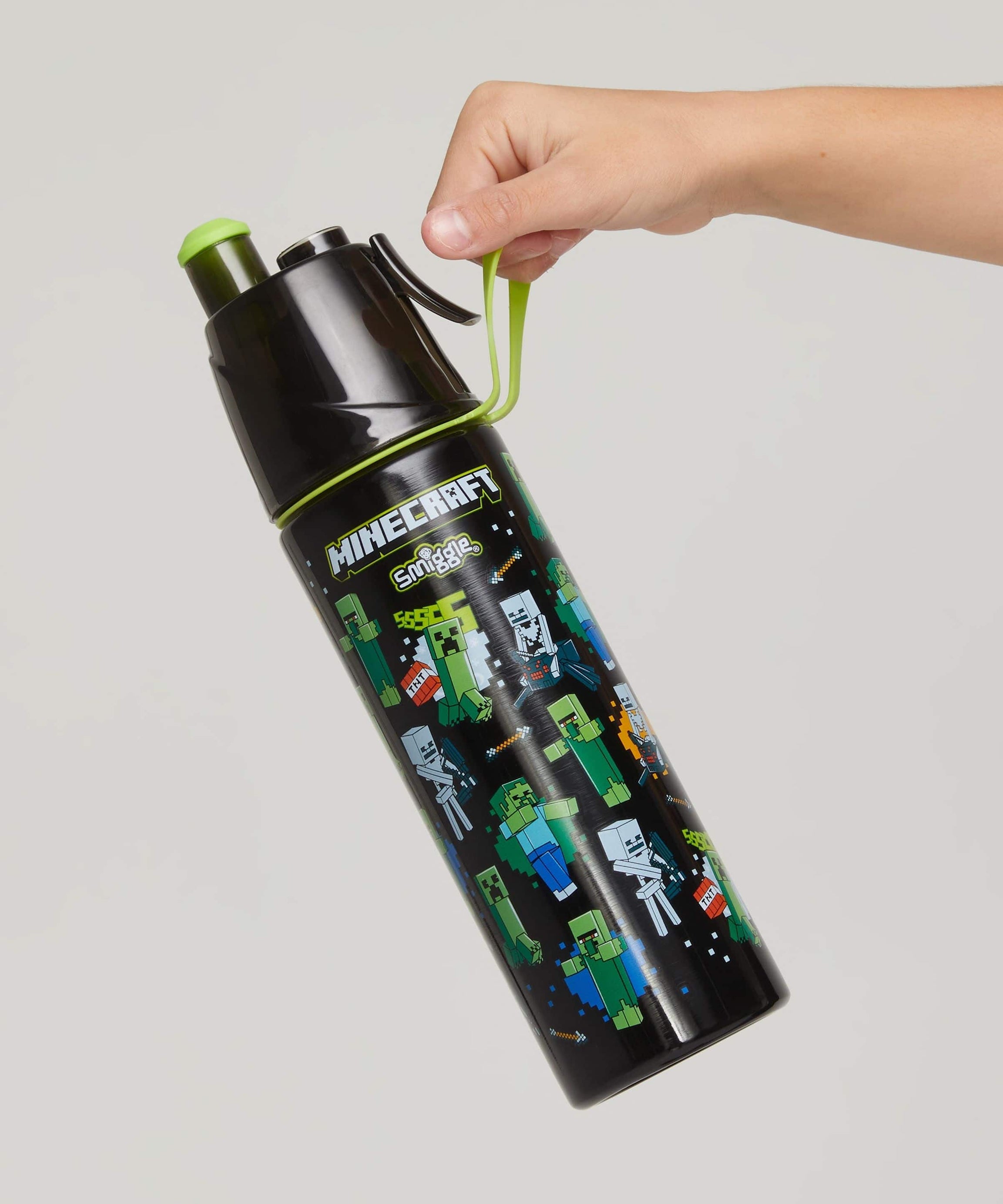 Smiggle - Minecraft पानी स्प्रे वाला 500ML स्टील की बोतल