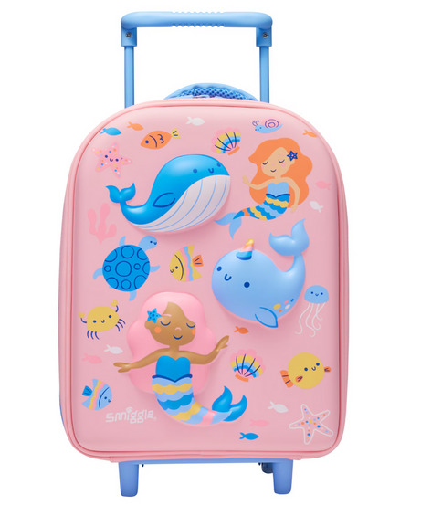 Smiggle - ओवर और अंडर प्रीस्कूल और डेकेयर व्हील्ड सूटकेस