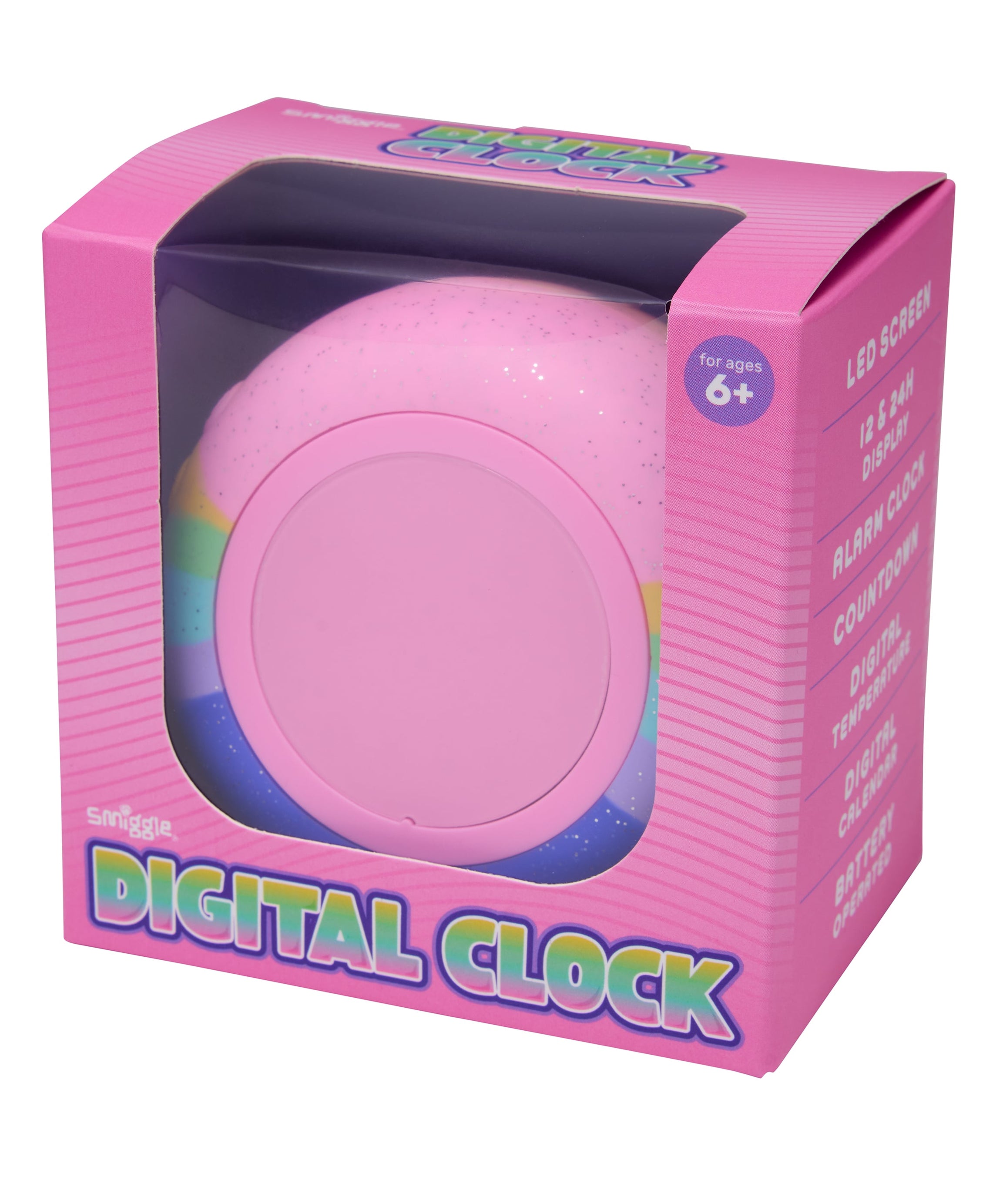 Smiggle - गोल डिजिटल मेज घड़ी