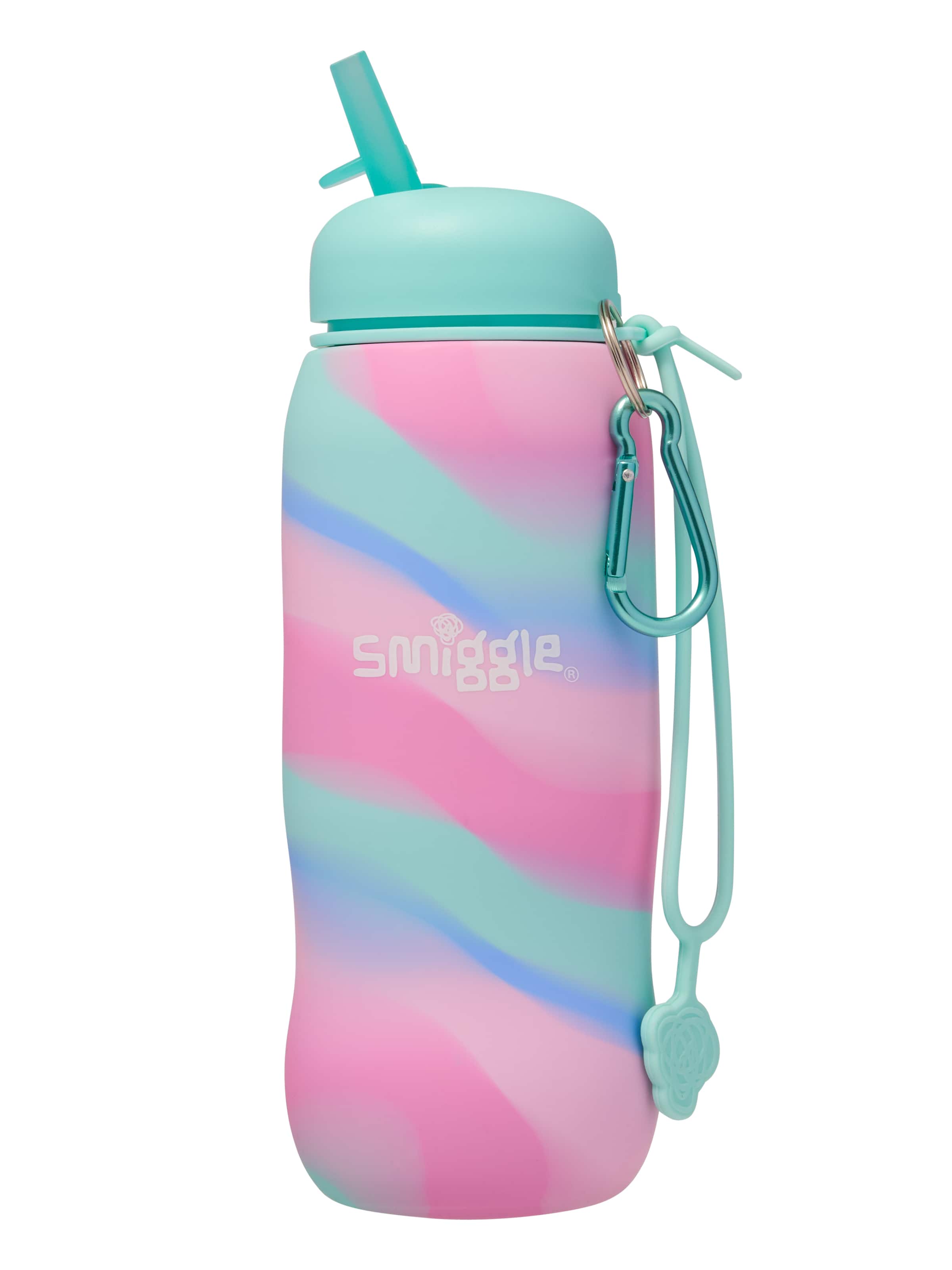 Smiggle - सुरियल तह करने योग्य सिलिकॉन BPA मुक्त 630ML पानी की बोतल