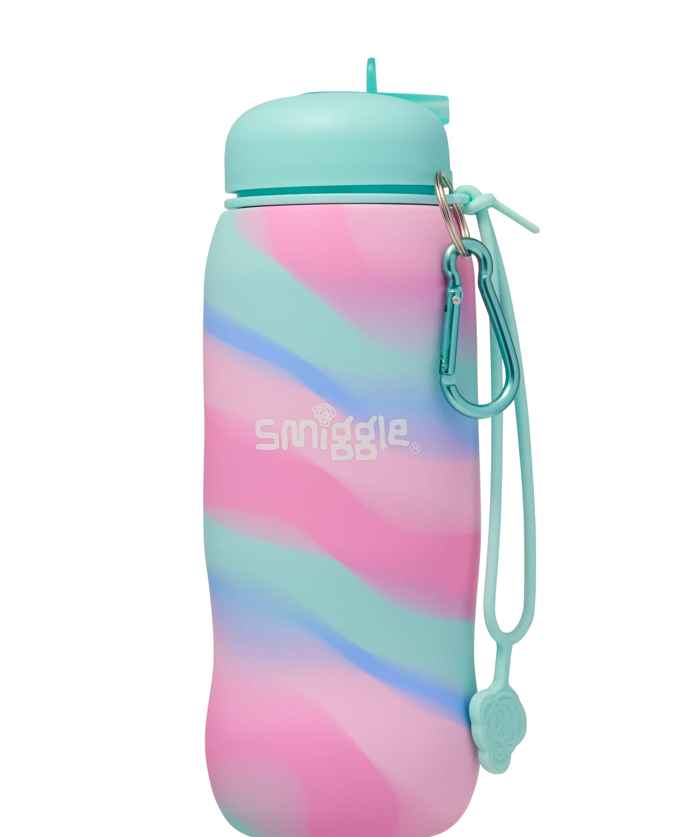Smiggle - सुरियल तह करने योग्य सिलिकॉन BPA मुक्त 630ML पानी की बोतल