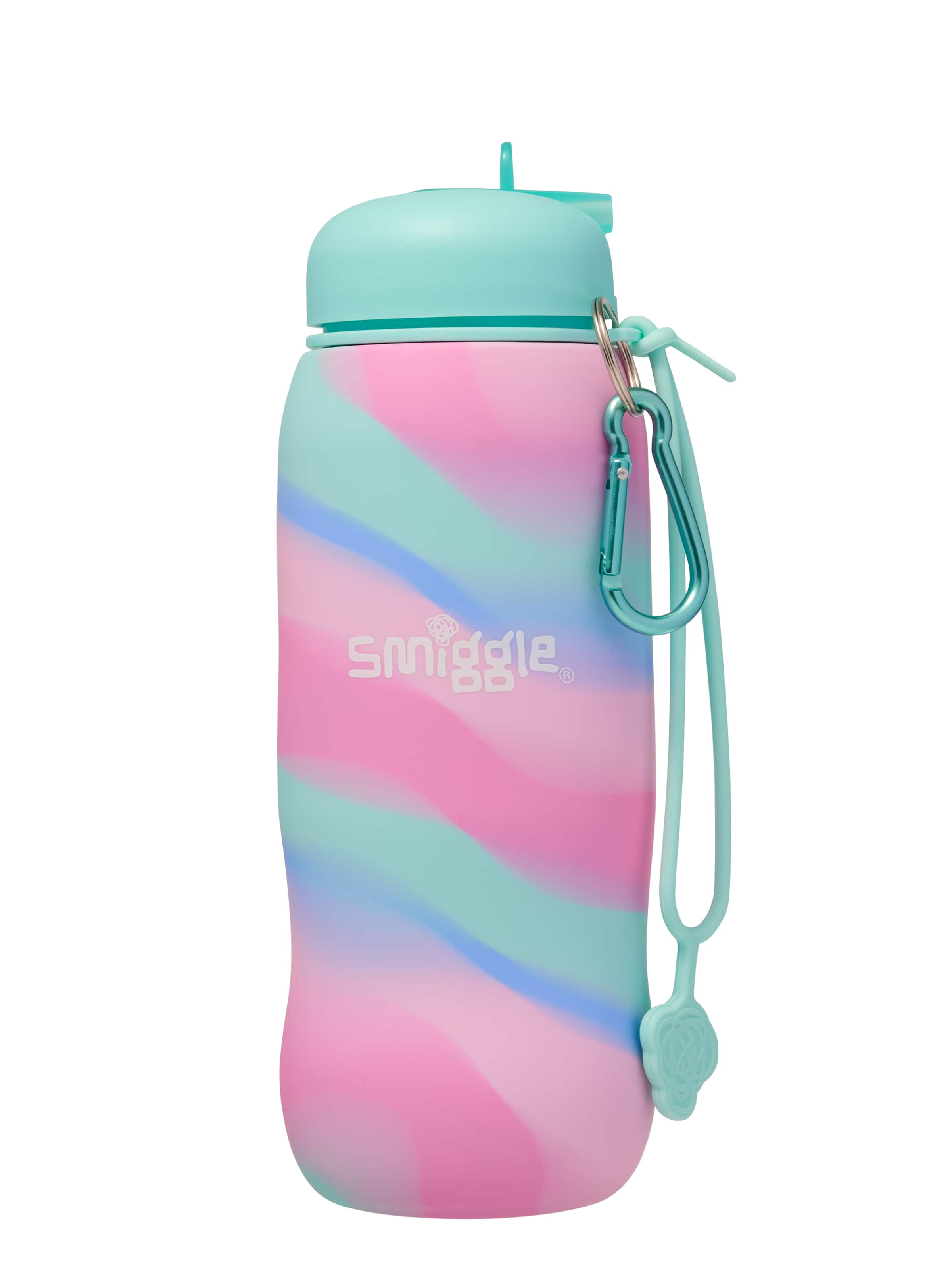 Smiggle - सुरियल तह करने योग्य सिलिकॉन BPA मुक्त 630ML पानी की बोतल