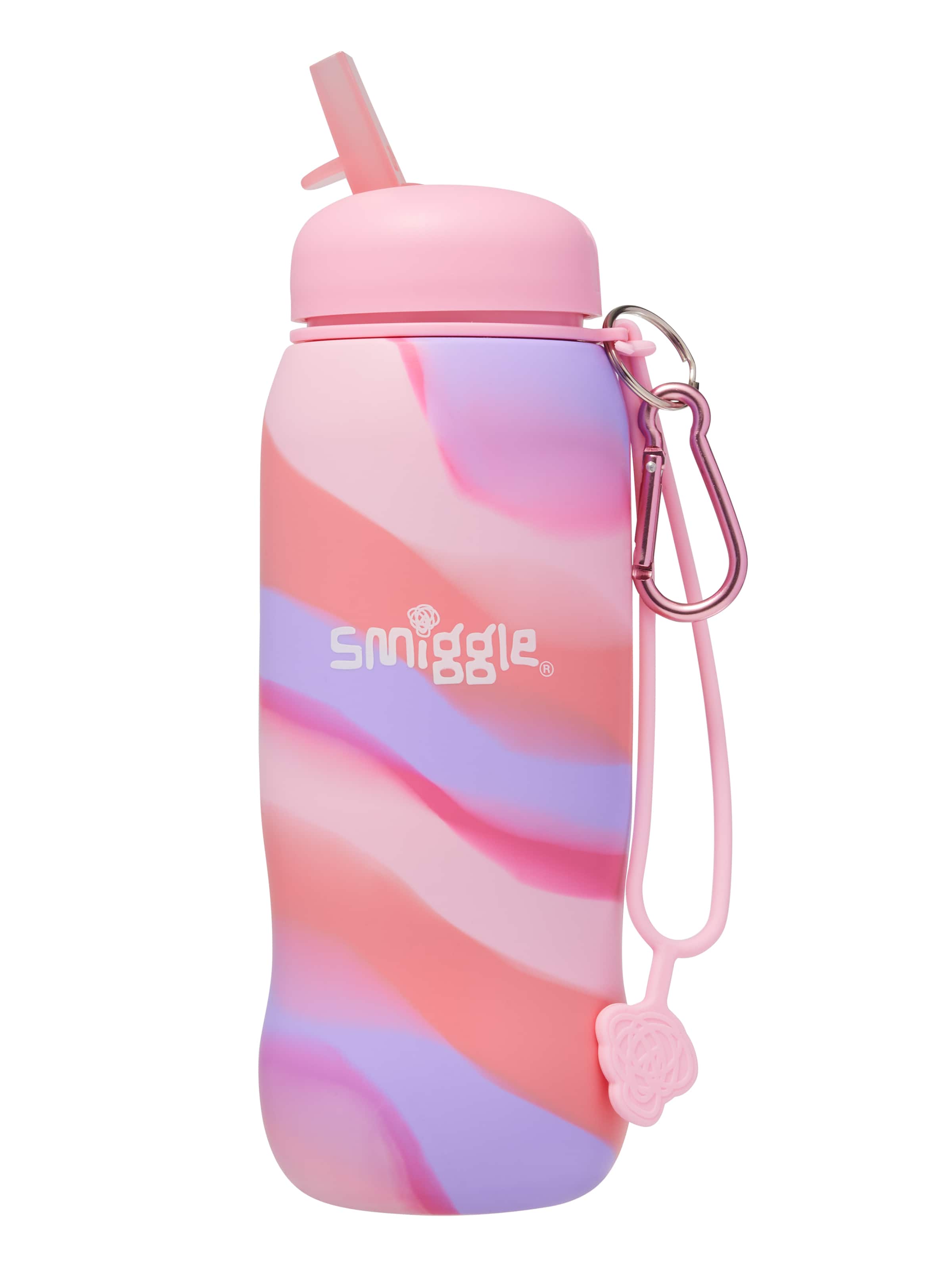 Smiggle - सुरियल तह करने योग्य सिलिकॉन BPA मुक्त 630ML पानी की बोतल