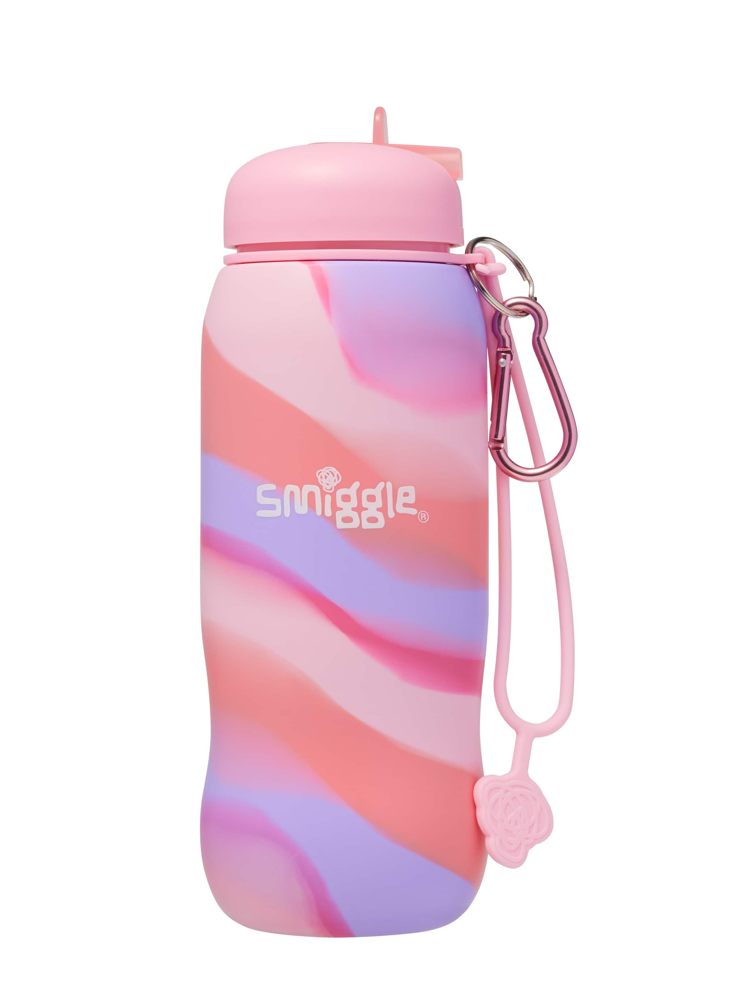 Smiggle - सुरियल तह करने योग्य सिलिकॉन BPA मुक्त 630ML पानी की बोतल