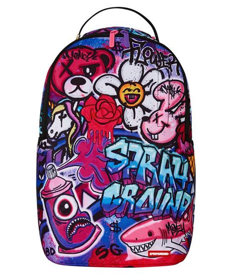 Sprayground - लड़की ग्रैफिटी प्रिंटेड Dlxr बैकपैक