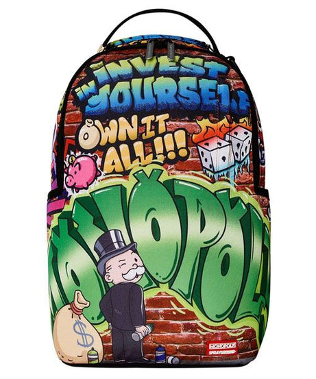 Sprayground - Monopoly Man ग्रैफिटी Dlxr पीठ बैग