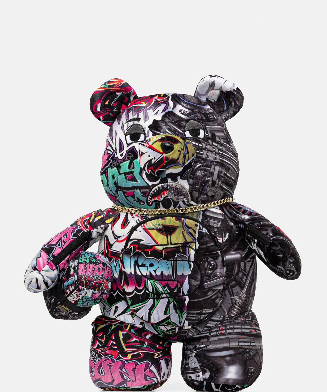 Sprayground - स्प्लिट साइबरशार्क पैरा आयısı टेडी बैकपैक