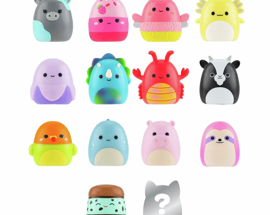 स्क्विशमैलोज़ - स्क्विश-ए-लॉन्ग्स 14 आकृति + अंगूठी सेट + 4 सहायक उपकरण विशेष श्रृंखला खिलौना