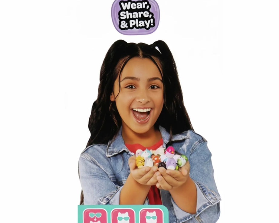 स्क्विशमैलोज़ - स्क्विश-ए-लॉन्ग्स 14 आकृति + अंगूठी सेट + 4 सहायक उपकरण विशेष श्रृंखला खिलौना