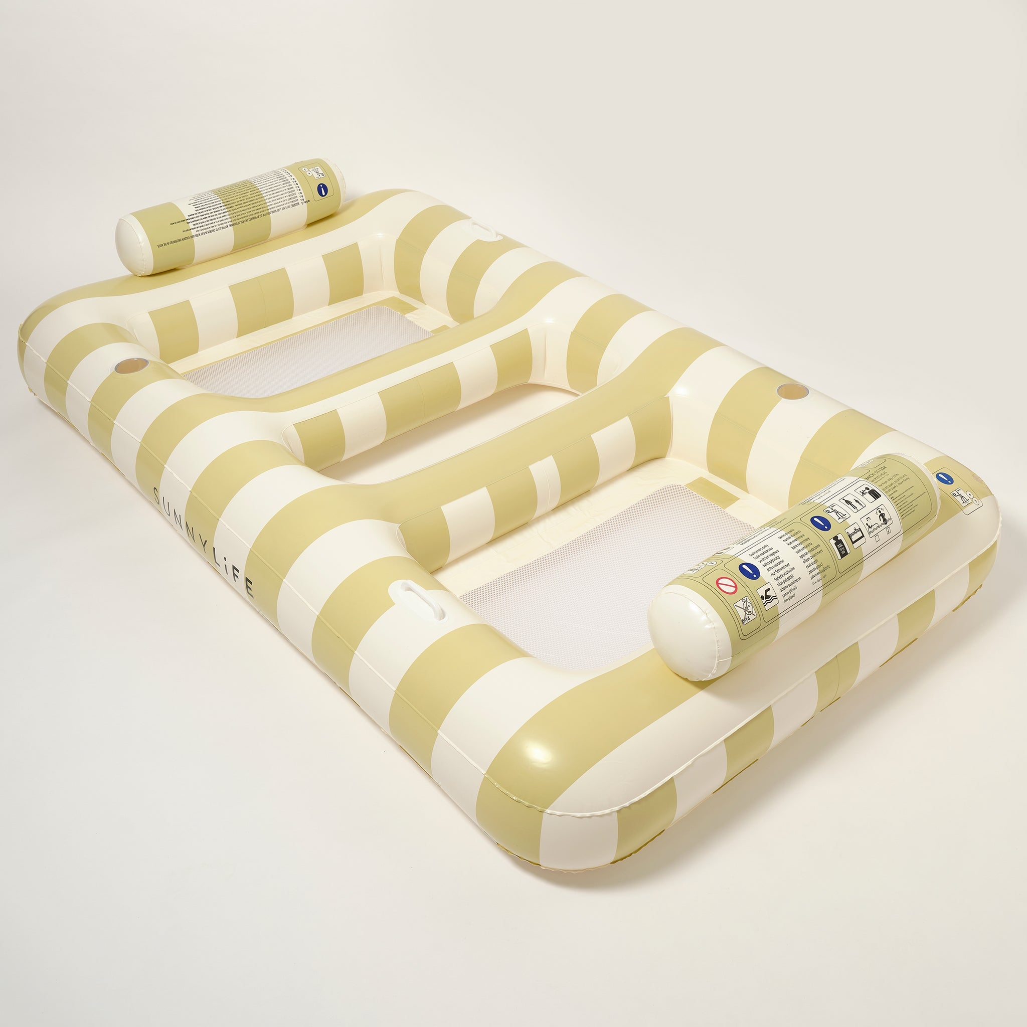 Sunnylife - Casa Sand Stripe दोहरी समुद्र और पूल गद्दा