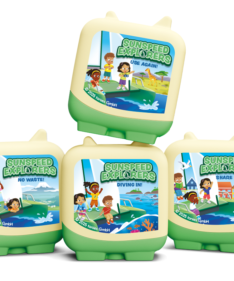 Tonies - Sunspeed खोजकर्ता 4 टुकड़े सेट अंग्रेज़ी ध्वनि आकृति