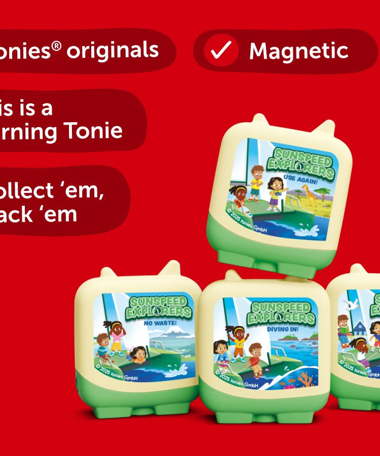 Tonies - Sunspeed खोजकर्ता 4 टुकड़े सेट अंग्रेज़ी ध्वनि आकृति