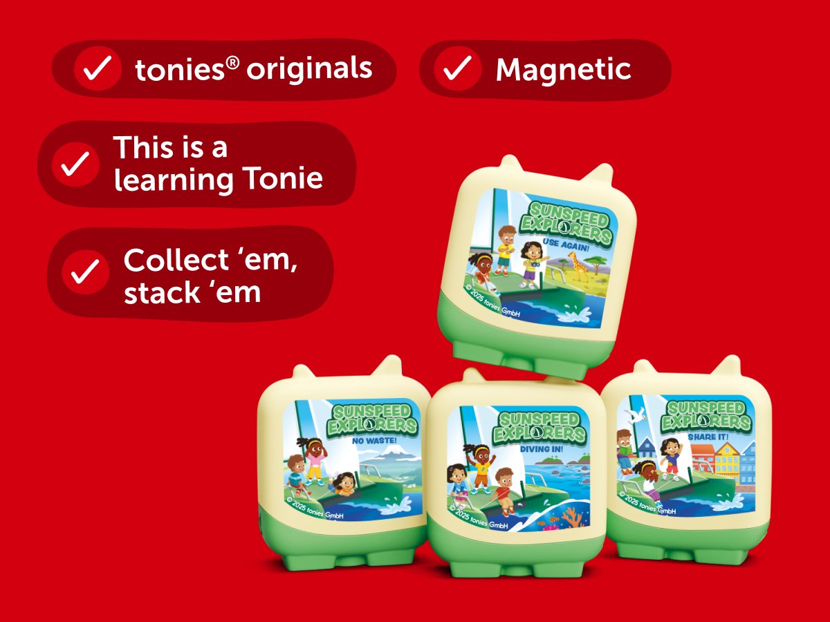 Tonies - Sunspeed खोजकर्ता 4 टुकड़े सेट अंग्रेज़ी ध्वनि आकृति