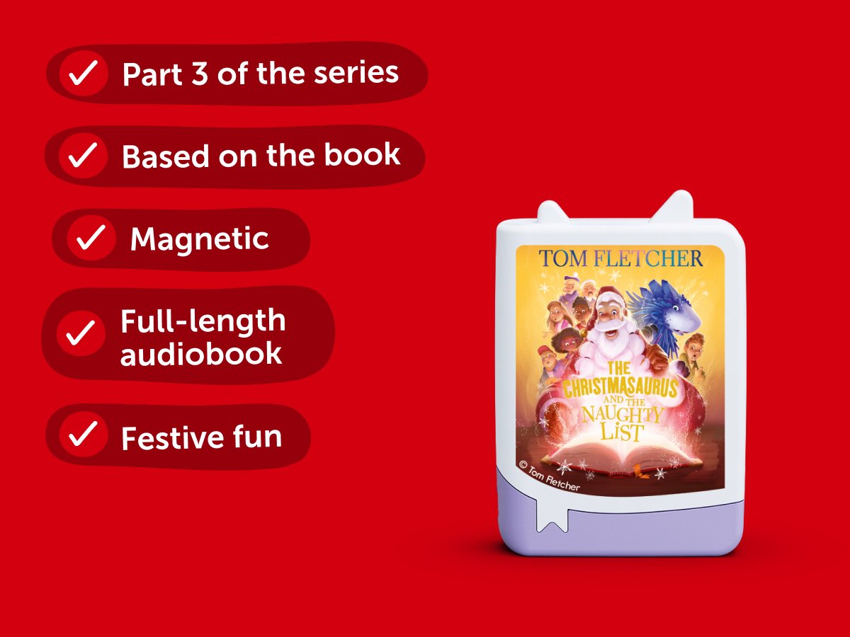 Tonies - टॉम फ्लेचर क्रिसमसॉरस और शरारती बच्चों की सूची गीत अंग्रेज़ी ध्वनि आकृति