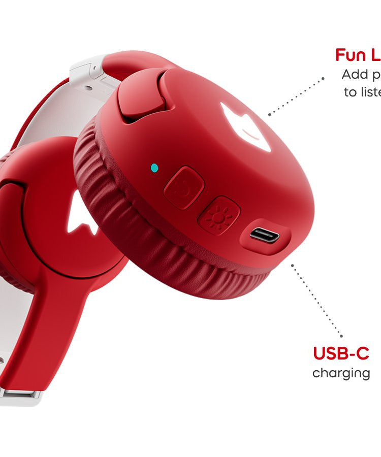 Tonies - Toniebox 2 ब्लूटूथ लाल तह योग्य बच्चों के हेडफोन