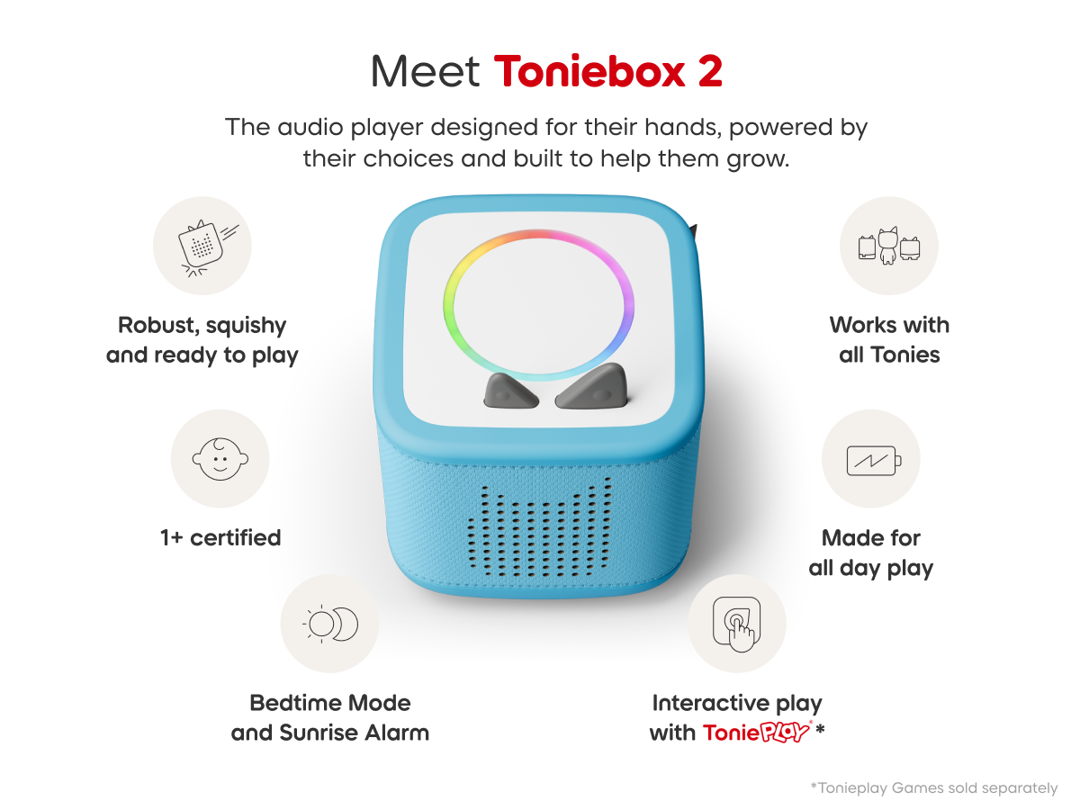 Tonies - Toniebox 2 बादल नीला प्रारंभिक सेट बॉक्स