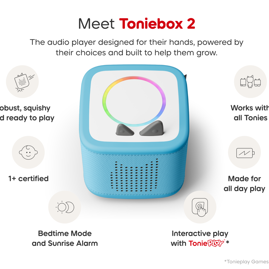Tonies - Toniebox 2 बादल नीला प्रारंभिक सेट बॉक्स