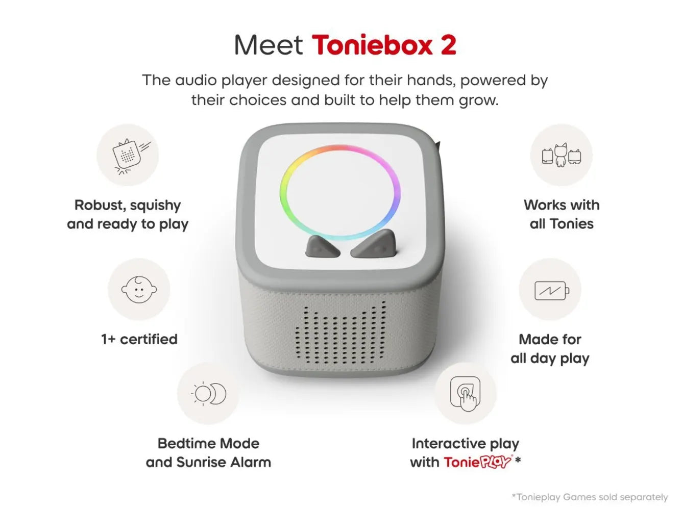 Tonies - Toniebox 2 बादल नीला प्रारंभिक सेट बॉक्स