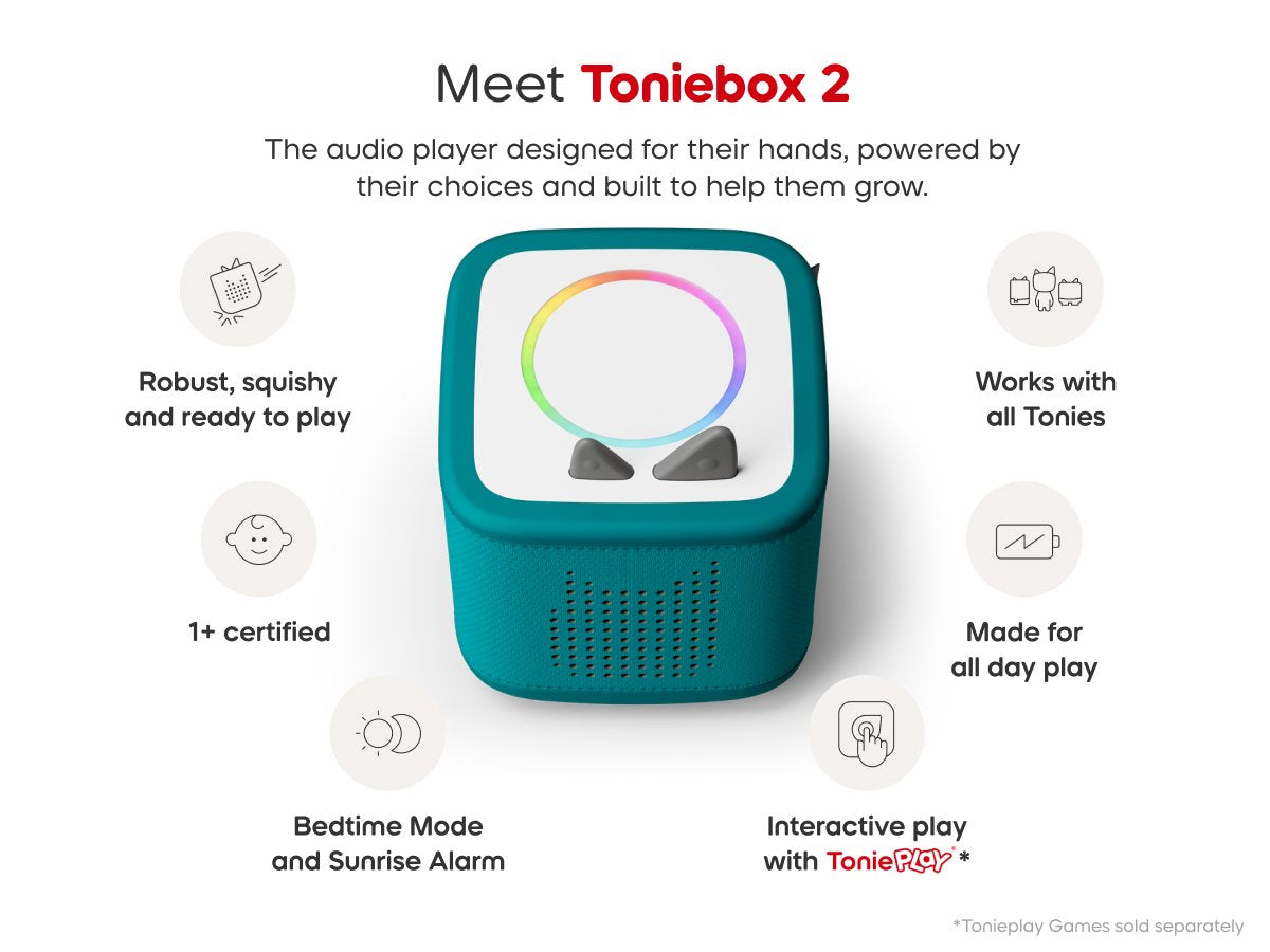 Tonies - Toniebox 2 ट्रॉपिकल टरक्वॉइज शुरुआत सेट बॉक्स